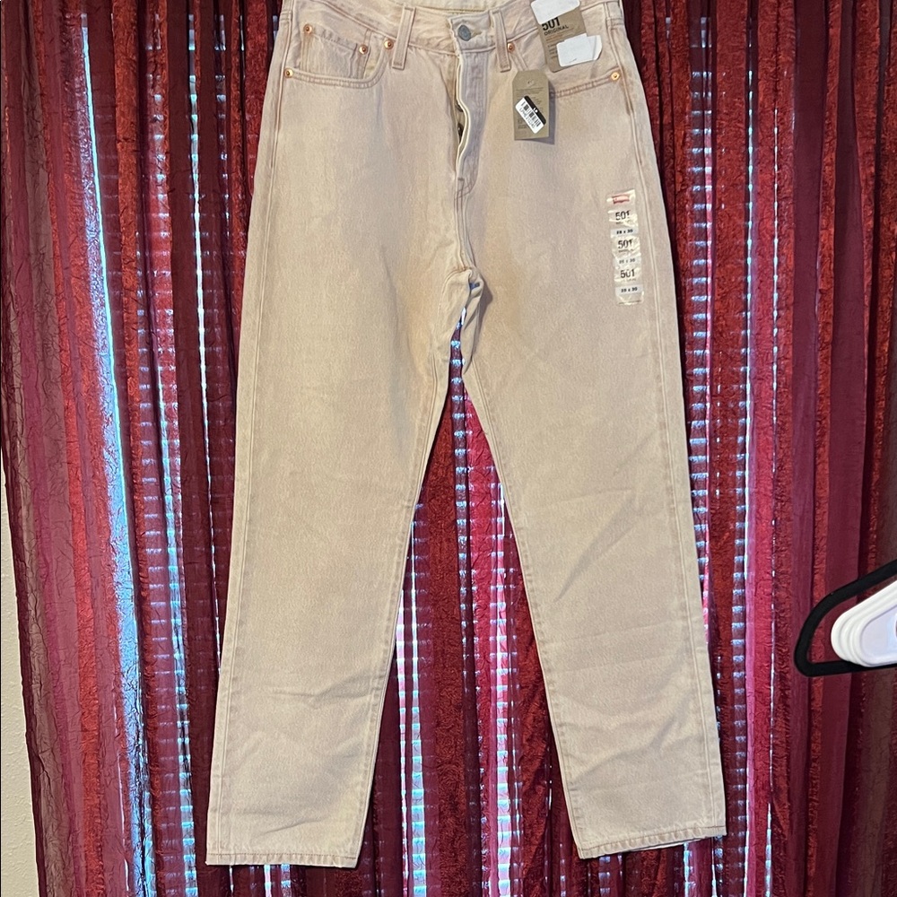 Light Beige Levi’s 501 original Straight-Leg Jeans